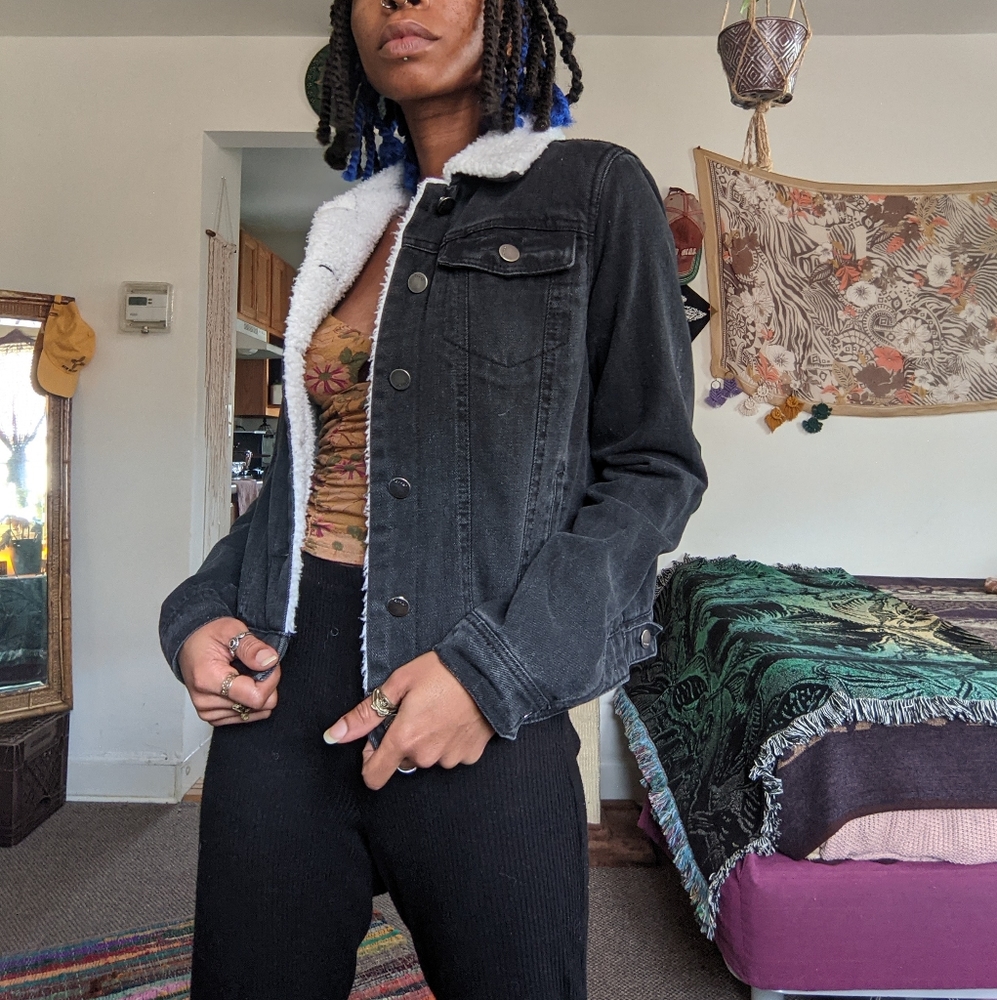 sherpa lined denim jacket